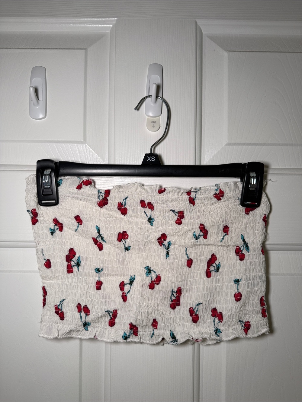 White tub top with Cherry Print